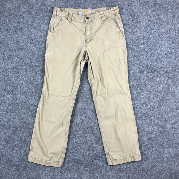 Carhartt Pants Mens Size 36x30 Khaki Relaxed Fit Stretch Workwear Casual Chino - Picture 1 of 11
